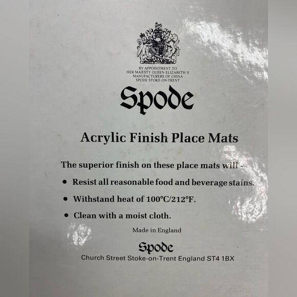 Spode Christmas Rose Large Acrylic Finish Corkboard Back Placemats Box Set of 4 - Picture 12 of 12